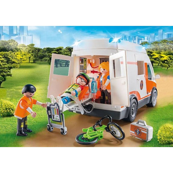 AMBULANCIA CON LUCES PLAYMOBIL