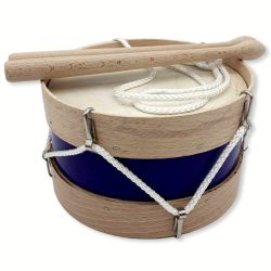 TAMBOR MADERA PIEL AZUL 17X11CM TAMBORRADA