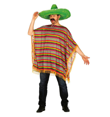 Disfraz Mejicano Poncho Adulto