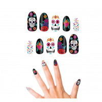 10 Uñas Catrina con glue