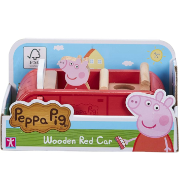 Coche madera rojo Peppa Pig