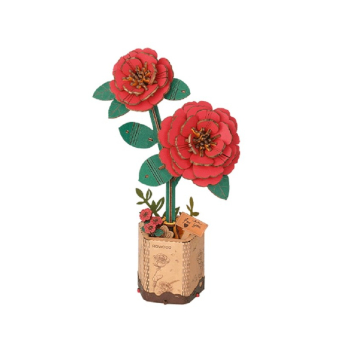 PUZZLE  FLOR CAMELIA ROJA 3D