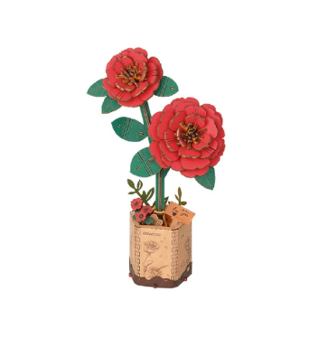 PUZZLE  FLOR CAMELIA ROJA 3D