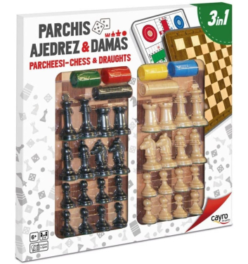 TABLERO PARCHIS-AJEDREZ-DAMAS